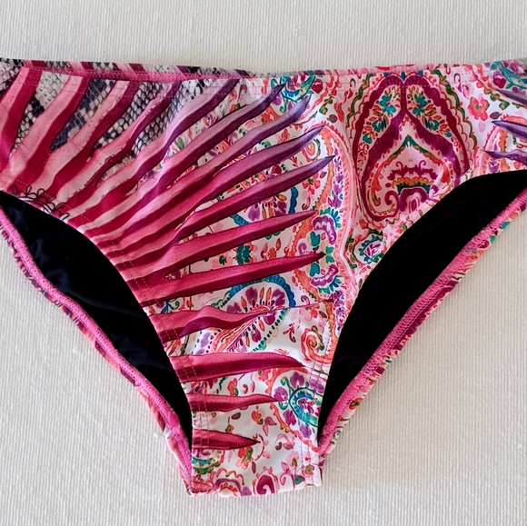 Venus Tropical Floral & Snake Skin Print Bikini Bottom, size 4 - Picture 2 of 9